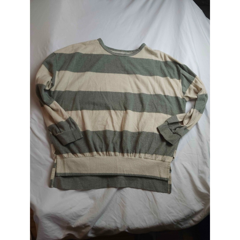 BKE Buckle Sweater Womens L Striped Oversized Coastal Granddaughter Cozycore
